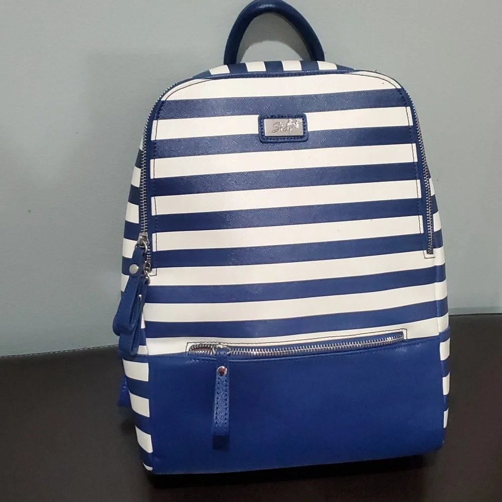 Blue stripped backpack - Picture 1 of 3